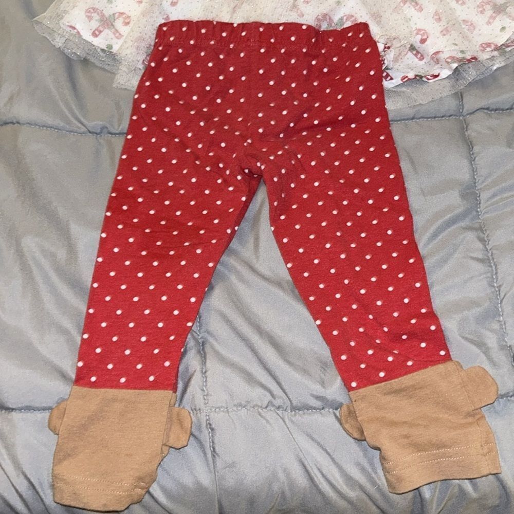 Girls Red Reindeer Tutu Matching Set - Holiday Outfit - Picture 5 of 6